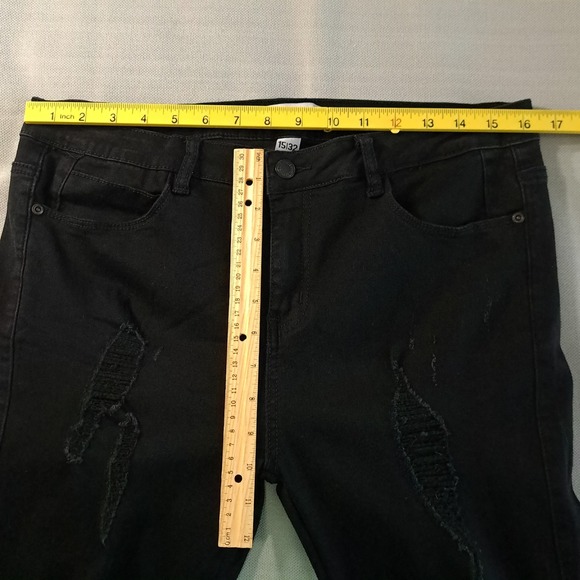 JUDY BLUE Los Angeles Women's Black Pants Distressed‎ 15/32 Skinny Fit - Picture 7 of 12